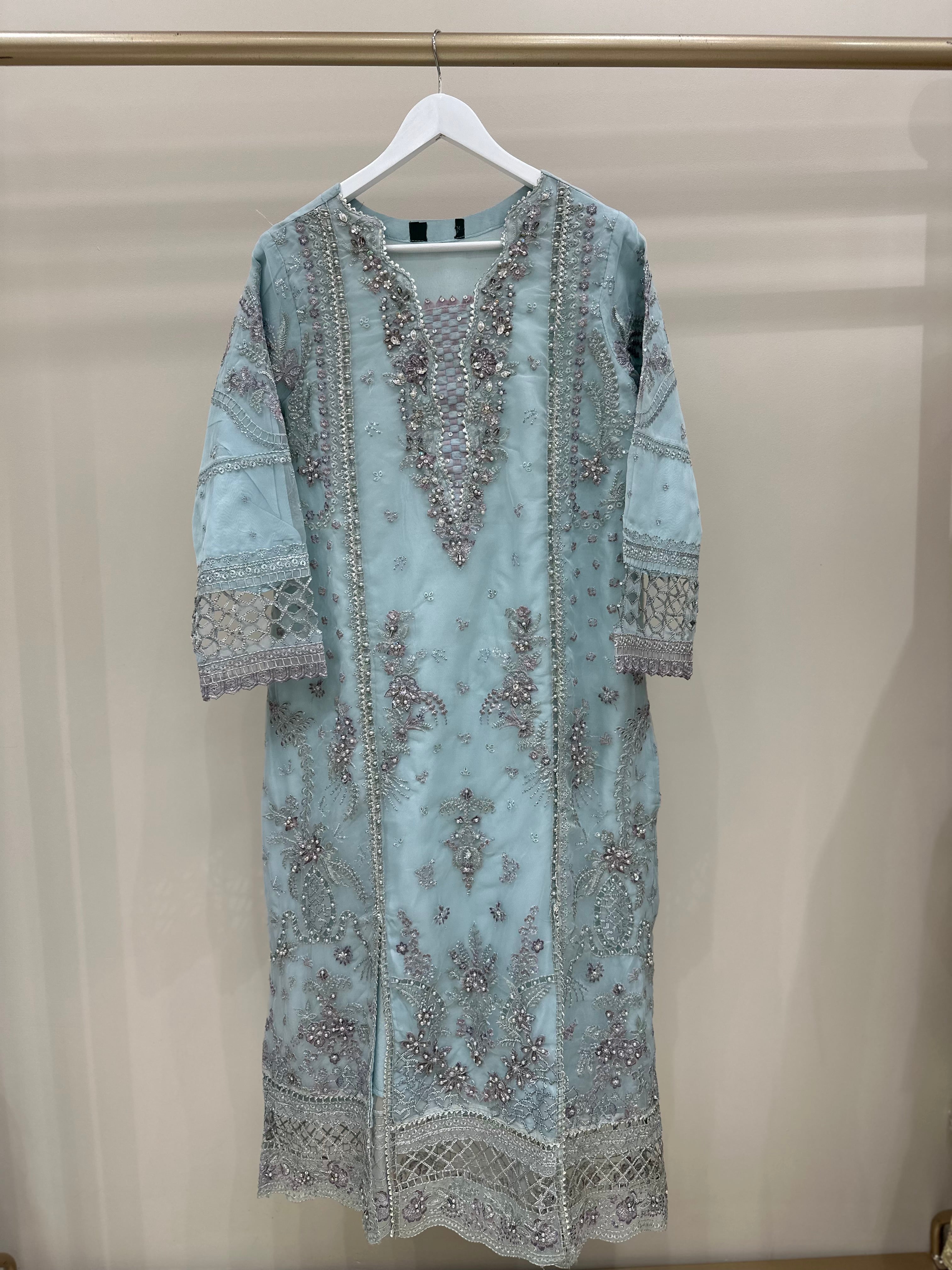 S-0010 - Blue 3 piece formal suit